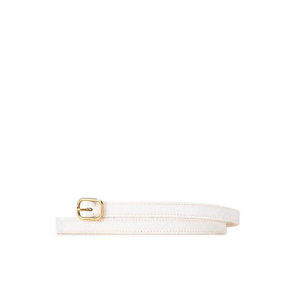 Pre Loved Louis Vuitton Monogram Empreinte Leather Belt White Women - Picture 2 of 6